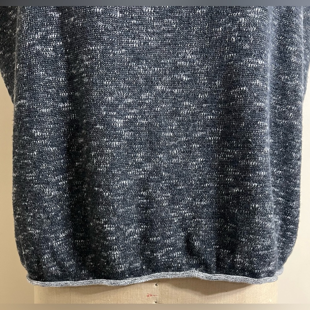 Eileen Fisher Cape Poncho XL Gray Tweed Organic Linen Cotton Knit Sleeveless Top - Picture 3 of 8